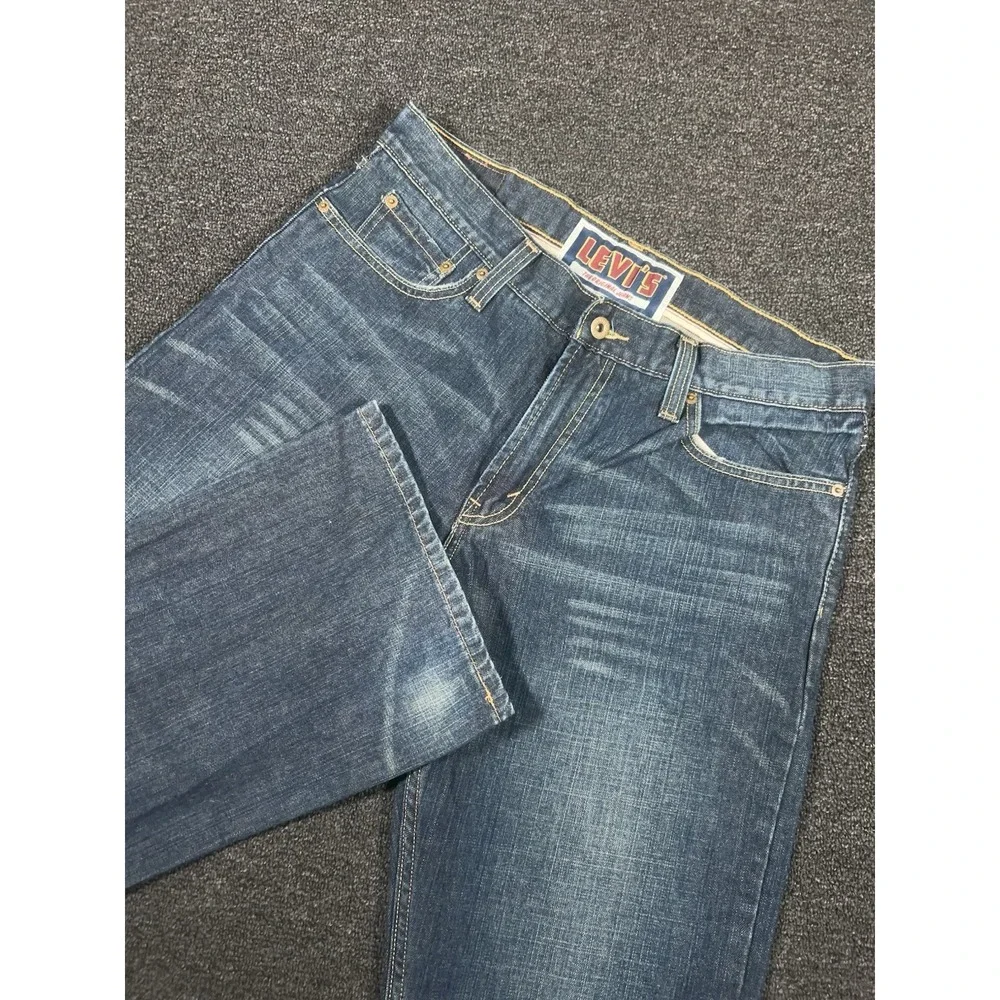 Vintage Levi's 527 Low Bootcut Jeans Men's 34x34 (Fits 34x35) Blue Dark Wash Y2K